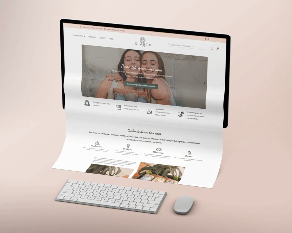 Loja virtual desenvolvida para SPABOX pela Roxo Solutions