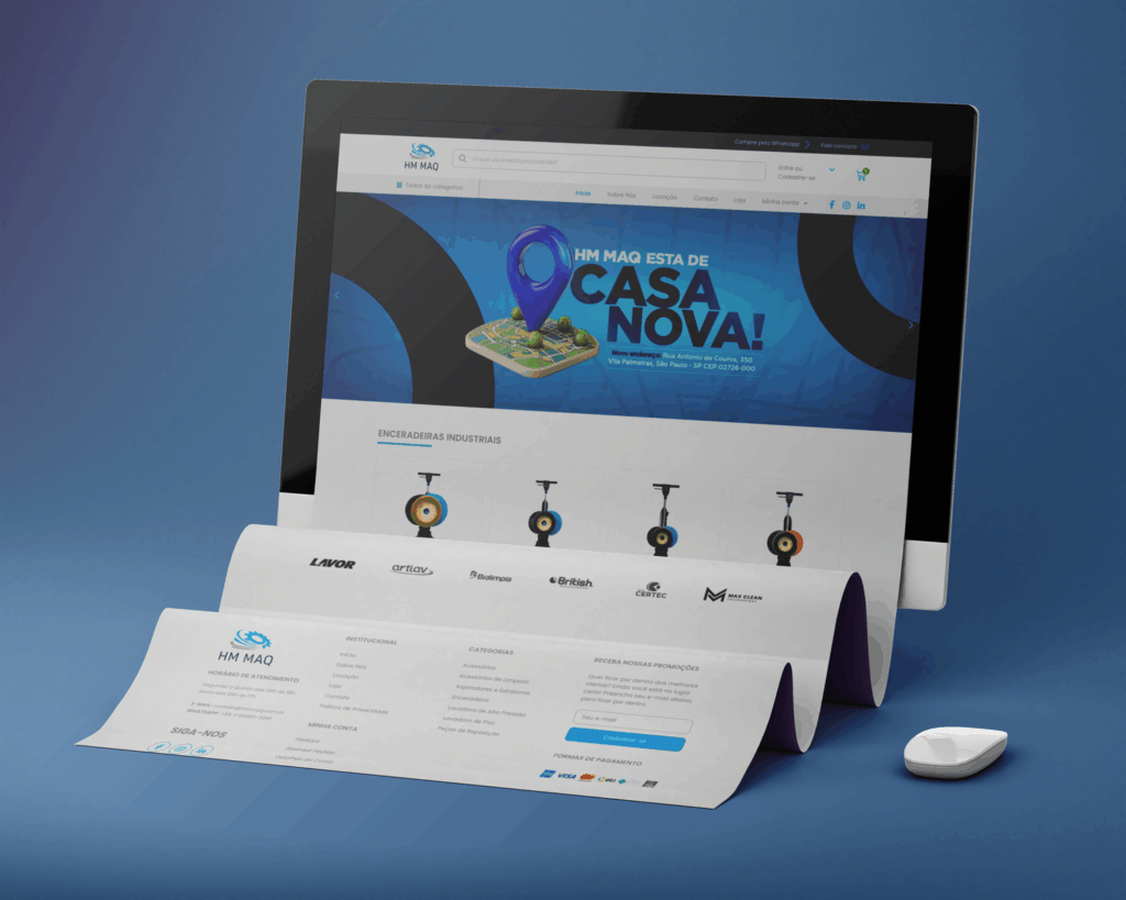 Loja virtual desenvolvida para HM MAQ pela Roxo Solutions