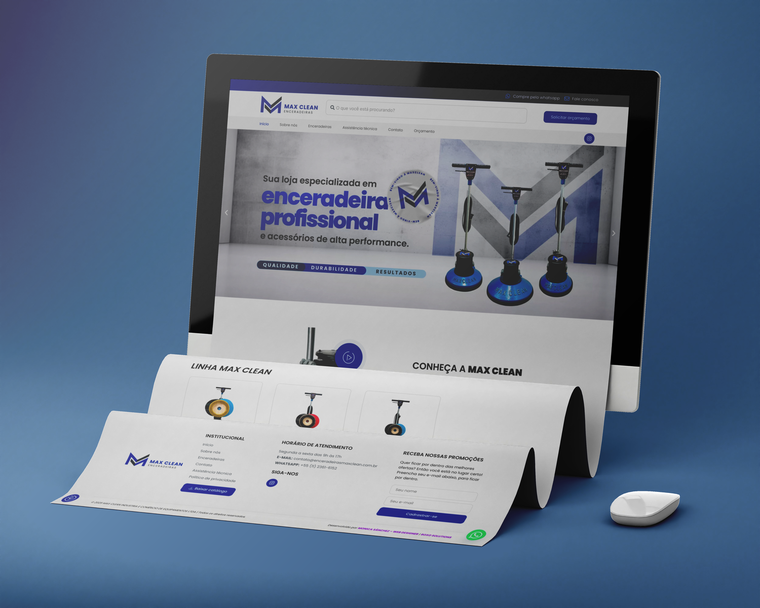 Loja virtual desenvolvida para Max Clean Enceradeiras pela Roxo Solutions