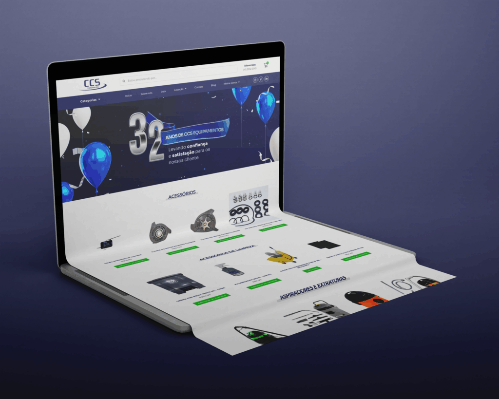Loja virtual desenvolvida para CCS Equipamentos pela Roxo Solutions