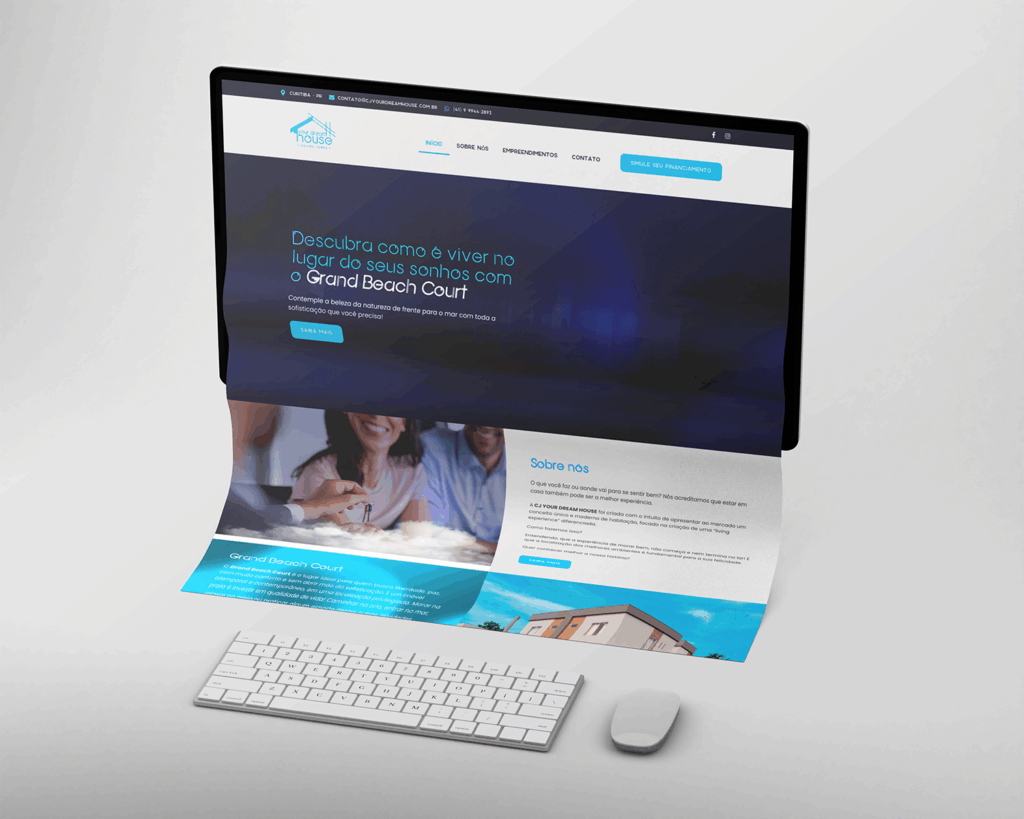 Site institucional desenvolvido para CJ Your Dream House pela Roxo Solutions