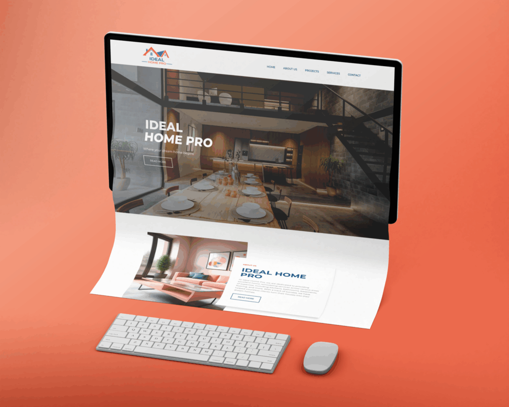 Site institucional desenvolvido para Ideal Home Pro pela Roxo Solutions